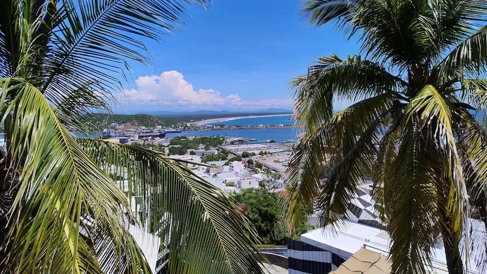 A great view over Mazatlan An unexpected scenic spot provided a nice view over the port of Mazatlan.