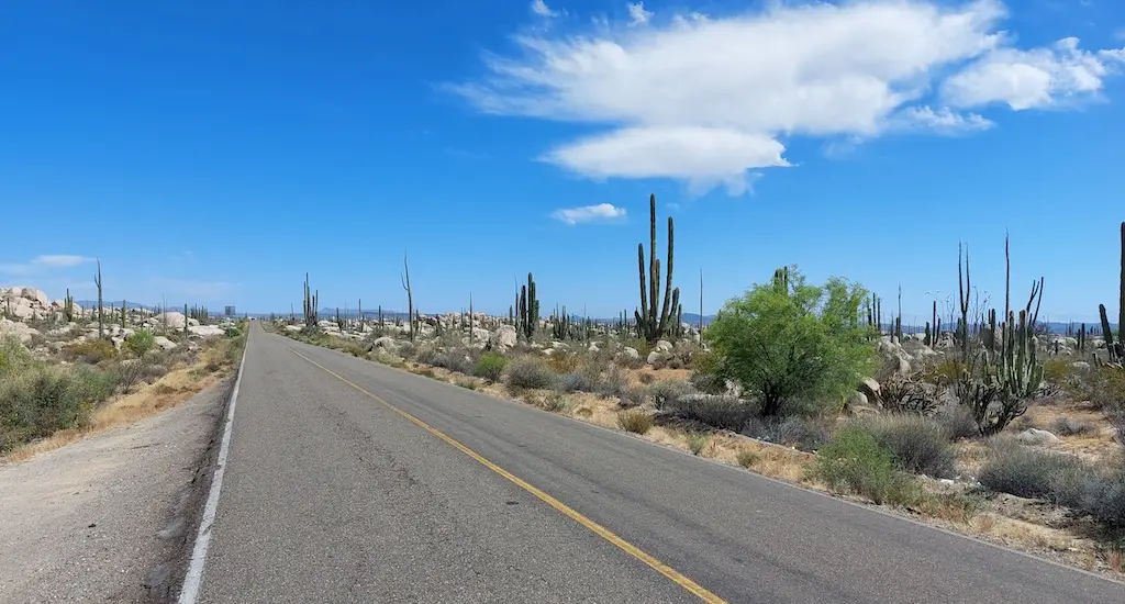 In 2023 I headed north from Guererro Negro to Ensenada in Baja California and rode on one of the most lonely roads I'd ever been on.